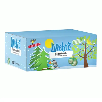 Lillebro Boules de graisse (avec ou sans filet) pour oiseaux sauvages - 100 x 90 g, avec filet