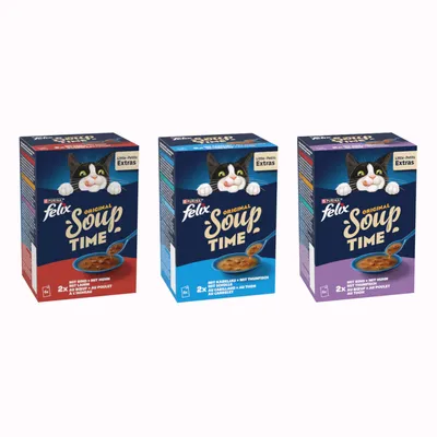 Экономупаковка Felix Soup 18 x 48 г - Смешанная пробная упаковка Экономупаковка Felix Soup 18 x 48 г - Смешанная пробная упаковка
