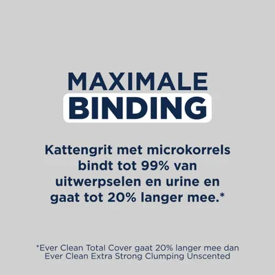 Ever Clean® Total Cover Klonterende Kattenbakvulling Parfumvrij - Dubbelpak 2 x 10 l - Ever Clean® Total Cover Parfumvrij