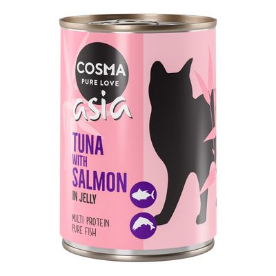 Lot Cosma Asia en gelée 12 x 400 g pour chat thon & saumon