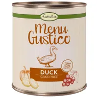 Lukullus "Menu Gustico" -säästöpakkaus 24 x 800 g  - ankka, porkkana, puolukka ja rosmariini