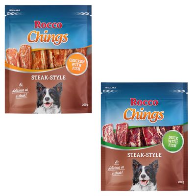 Ekonomično pakiranje: Rocco Chings Steak Style Mix 4 x 200 g: 2 x piletina, 2 x pačetina
