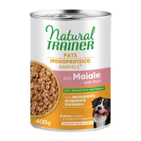 Natural Trainer Pate Monoproteico Medium & Maxi Adult - 400 g Maiale & Cereali integrali