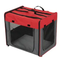 Niche pliable First Class Basic - taille M : l 46 x P 61 x H 53,5 cm, rouge/gris