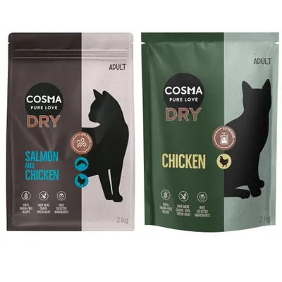 Cosma vegyes próbacsomag 2 x 2 kg - Air-Dried lazac & csirke + Extruded csirke