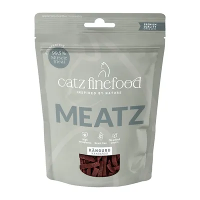 catz finefood MEATZ Kangur, 99,5% mięsa mięśniowego, bez zbóż, bez dodatku cukru, wysoka akceptacja, jakość premium od 2010 roku, opakowanie z możliwością ponownego zamknięcia