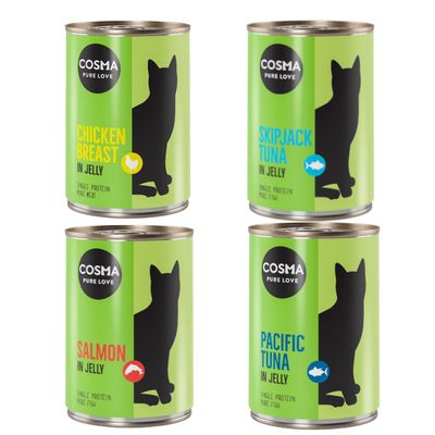 Lot Cosma Original en gelée 12 x 400 g pour chat lot mixte (4 sortes)