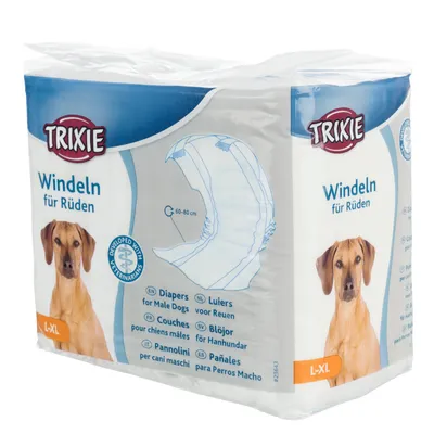 Trixie skvättskydd för hanhundar - Stl. L–XL: 60–80 cm, 12 st