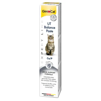 GimCat UT Balance Paste, Expert Line. Susține sănătatea tractului urinar alături de alimentația normală. Ca/P, fără adaos de zahăr, Made in Germany.