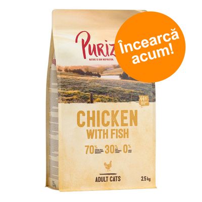 Pachet mixt de testare: 2 x 2,5 kg Purizon Adult Coldpressed: Pui cu ulei de pește; Curcan cu ulei de cânepă