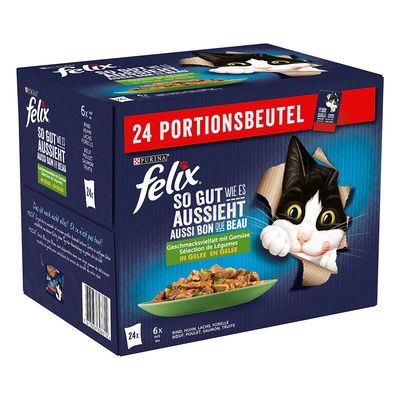 Felix Tendres Effilés en gelée 24 x 85 g pour chat sélection aux légumes