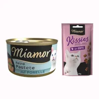 Boîtes Miamor 12 x 85 g + Friandises Miamor Kissies canard 50 g offertes ! - Truite