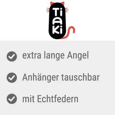 Tiaki. Extra lange Angel, Anhänger austauschbar, mit Echtfedern.