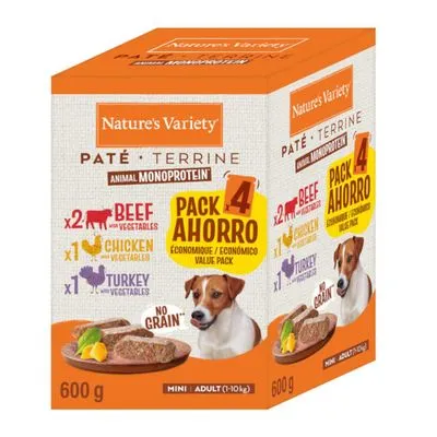 Mixpakket Nature's Variety Paté No Grain Mini 4 x 150 g Mixpakket Nature's Variety Paté No Grain Mini 4 x 150 g