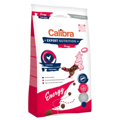 Calibra Expert Nutrition Energy, szuperprémium hipoallergén kutyatáp csirkével. Aktív kutyáknak és vemhes szukáknak, támogatja az állóképességet és a súlygyarapodást.