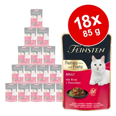 Animonda Vom Feinsten Feines mit Filets Adult, 18 x 85 g, marhával és pulykafilével, gabonamentes.