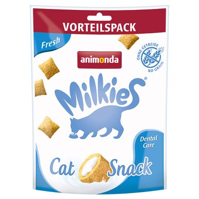 Animonda Milkies Cat Snack Dental Care, förpackning med fördel, utan spannmål, Fresh, med krämig fyllning.