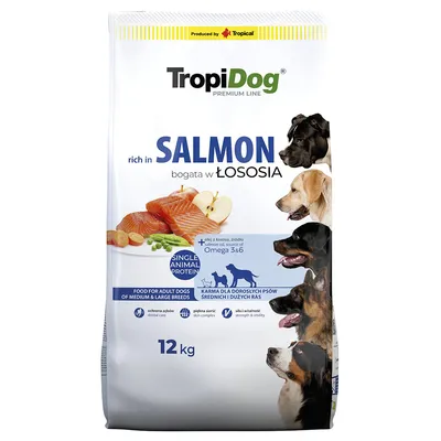 Tropidog Premium Adult Medium/Large Salmone Crocchette per cane - 12 kg