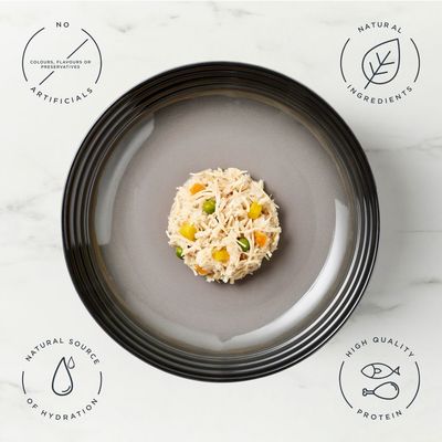 Encore Finest Selection, 5 x 100g kapsičky. Druhy: kuracie prsia so zeleninou, kuracie prsia s tuniakom a zeleninou, kuracie prsia s kačicou. Vyrobené z prírodných surovín.