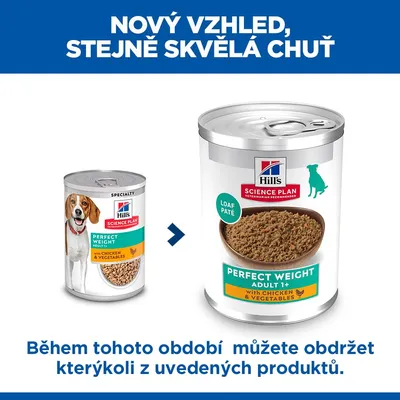 Hill's Science Plan Adult 1+ Perfect Weight Chicken & Vegetables - Výhodné balení: 12 x 363 g