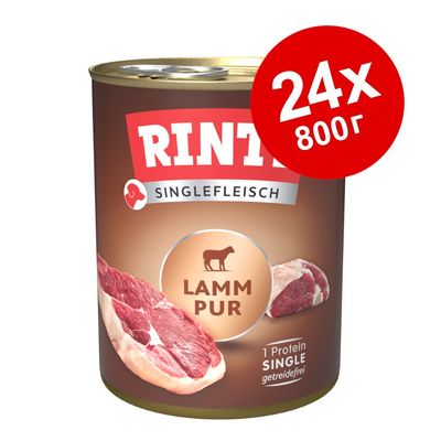 Rinti Singlefleisch агнешко Pur, 24x800 г, 1 протеин, без зърнени храни