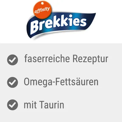 Brekkies. Faserreiche Rezeptur, Omega-Fettsäuren, mit Taurin Brekkies. Faserreiche Rezeptur, Omega-Fettsäuren, mit Taurin