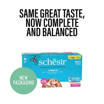 Výhodné balenie Schesir Complete Nutrition filety vo vývare 24 x 50 g - tuniak