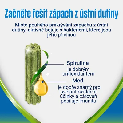 Začněte řešit zápach z ústní dutiny. Spirulina je dobrým antioxidantem. Med je dobře známý pro své antioxidační účinky a posiluje imunitu.