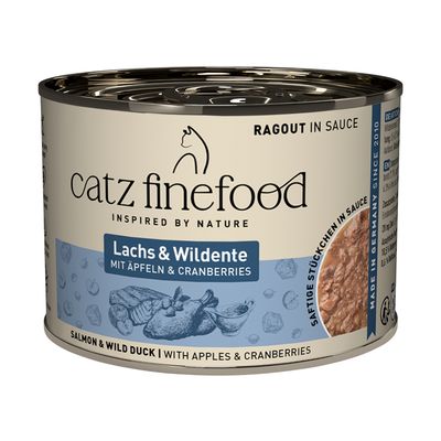 catz finefood Ragout 6 x 190 g Salmone & Anatra selvatica