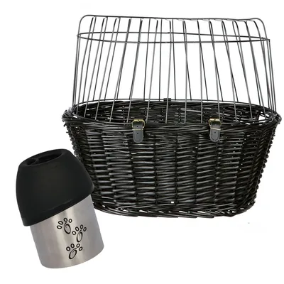 Trixie košara za na kolo + Steklenica s posodo za vodo - Košara + steklenica