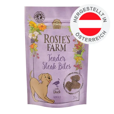 Rosie's Farm Tender Steak Bites with Duck, Adult, 70g, Grain-Free Recipe, Hergestellt in Österreich Rosie's Farm Tender Steak Bites with Duck, Adult, 70g, Grain-Free Recipe, Hergestellt in Österreich