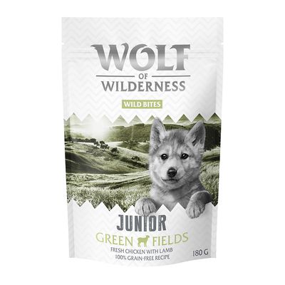 Little Wolf of Wilderness Snack - Wild Bites Junior 180 g Green Fields - Lamm & Huhn