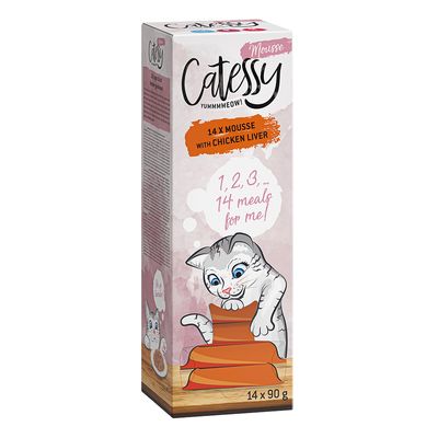 Megapakiet Catessy Mousse w miseczkach, 56 x 90 g Z wątróbką drobiową