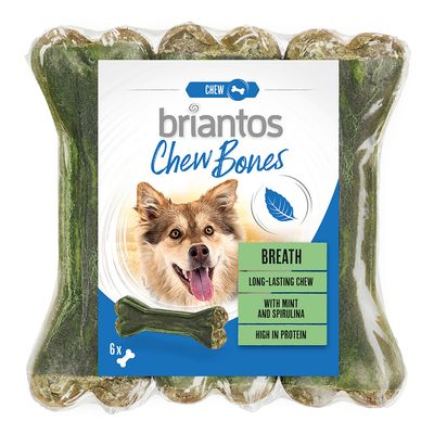 Briantos Chew Bones Breath (med Mynte og Spirulina) 6 x 12 cm (330 g)