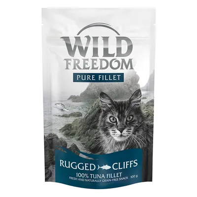 Wild Freedom Pure Fillet Rugged Cliffs 100% Tuna Fillet, fresh and naturally grain-free snack, 100 g, balení s obrázkem kočky a skalnatého pobřeží