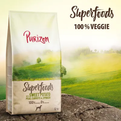 Purizon Superfoods Veggie бататы с горошком, морковью и шпинатом - 12 кг