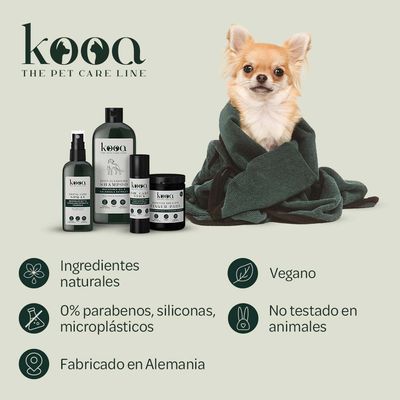 kooa Dental Care Set con cepillo de dientes, dedal de silicona y kooa Dental Care Gel 50 ml. Con Mikrosilber BG™, extracto de semilla de cítricos, caléndula y sabor vegano a pollo.