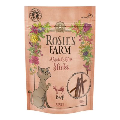 Rosie's Farm Cat Snack "Sticks" - Beef 50g