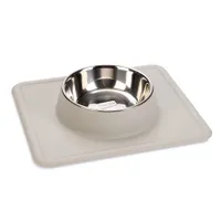 Karlie Silikon Dex rozsdamentes acél etetőtál - 350 ml, Ø 14 cm világosszürke