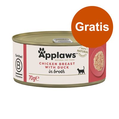 Applaws Natural Cat Food, Chicken Breast with Duck in Broth, 70 g. Certified B Corporation. 100% natural ingredients. Gratis.