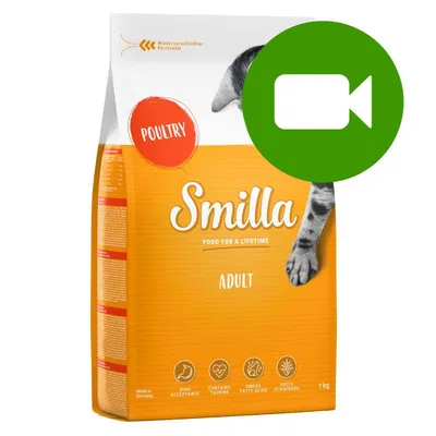 Przycisk odtwarzania wideo. Kliknij tutaj, aby obejrzeć film dotyczący produktu Smilla Adult Poultry 1 kg.