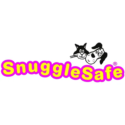 SnuggleSafe. Merkki, jossa on kissa- ja koira-aihe.