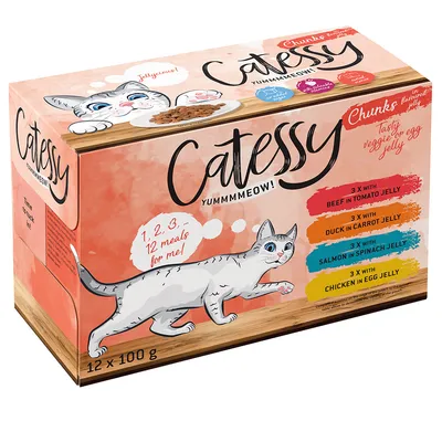 Mixpack Catessy kousky v želé s míchanou zeleninou - 48 x 100 g se 4 mi druhy