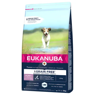 Eukanuba Grain Free Puppy Small / Medium Breed με Σολομό - 3 kg