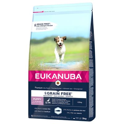 Eukanuba Grain Free Puppy Small / Medium Breed mit Lachs 3 kg