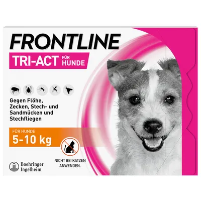Frontline® TRI-ACT Hunde S (5 - 10 kg) - 6 Pipetten x 1 ml Frontline® TRI-ACT Hunde S (5 - 10 kg) - 6 Pipetten x 1 ml