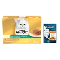 96 x 85 g Gourmet Gold + 26 x 85 g Perle szószos élvezet csirke ingyen - Gold rafinált ragu vegyes csomag