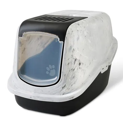 Savic Nestor Marble toaleta pro kočky - mramorově šedá / černá