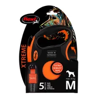 flexi Xtreme harnasriem oranje, 5 mtr - M: tot 35 kg