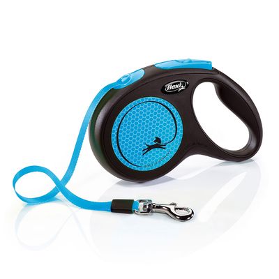 Vodítko flexi New Neon S, M pásek, modré, 5 m velikost M: do 25 kg